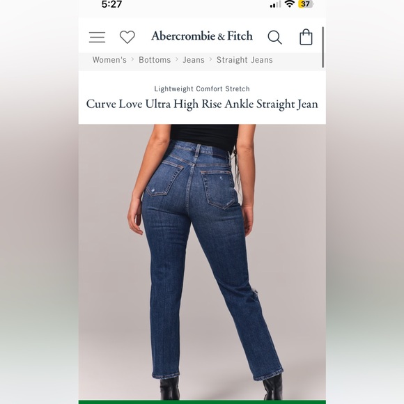 Abercrombie & Fitch Curve Love Ankle Straight Ultra High Rise jeans size 35 - Picture 3 of 9